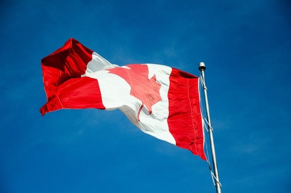 the maple leaf flying, possibly on canada day.