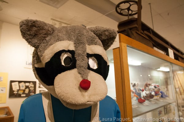 A slightly worn out Olympic mascot is among the mementos at the Lake Placid Olympic Museum.