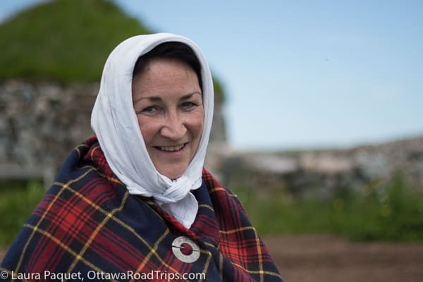 Costumed interpreters at the Highland Village Museum in Iona, Nova Scotia, bring Cape Breton's Gaelic history to life.