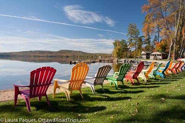 Fall colours at Jocko's Beach Resort in Calabogie.