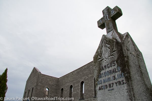 st. raphael's Ruins Williamstown Ontario cemetery
