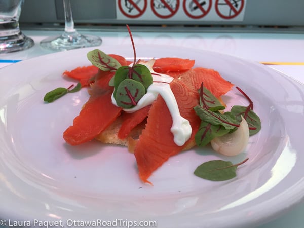 arctic char on the sky lounge in ottawa.