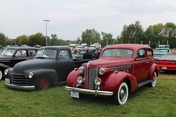 Classic cars at Summer's End Car Show and Swap meet in Renfrew.