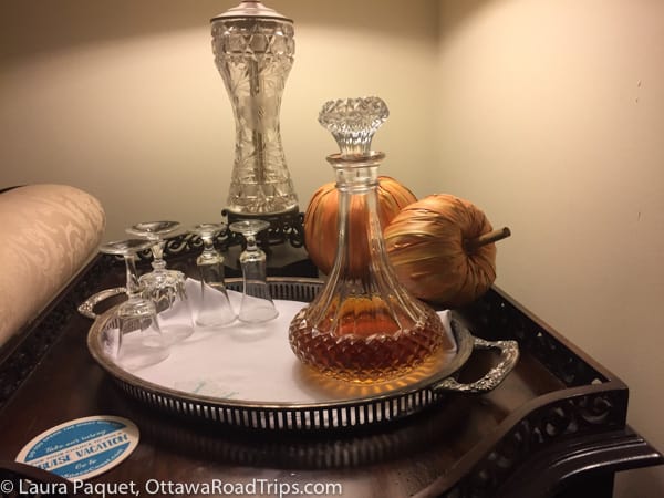 Decanter of brandy at Windemere Inn by the Sea in Indialantic, Florida.