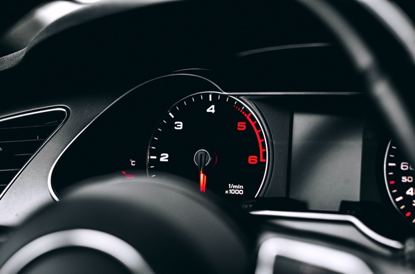 Closeup of an Audi dashboard.