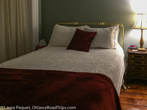 Bedroom in the Queen Suite at the Sir Isaac Brock Bed and Breakfast in Brockville, Ontario.