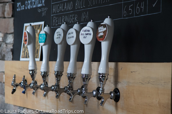 taps at the gananoque brewing company.