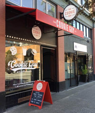 Exterior of The Cookie Guy shop.