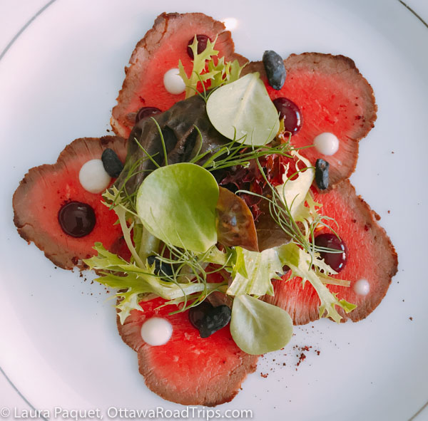 Venison carpaccio at Black Tartan Kitchen in Carleton Place.