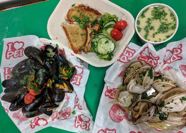 Gallant's Seafood Market serves up steamed mussels, chowder, and that delish lobster grilled cheese sandwich. Photo by Katharine Fletcher.