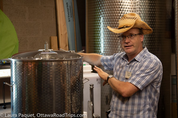 Winemaker Richard Deslandes walks visitors through the winemaking process at Green Gables Vines.