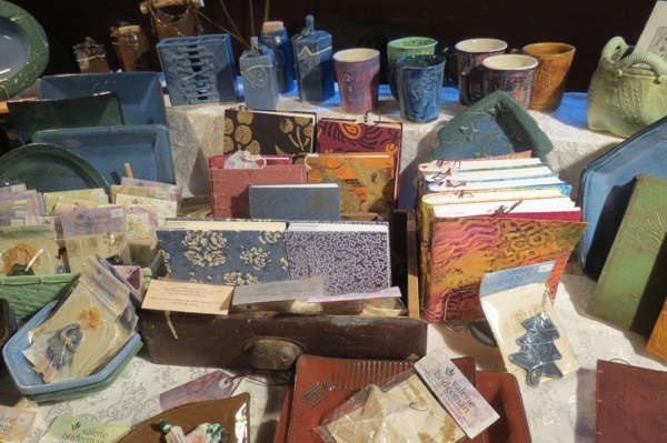 From beautiful bound books to pottery Christmas decorations, to mugs, vases and more, artist Valerie Bridgeman will intrigue you at the Pine Lodge Christmas Market. Photo by Valerie Bridgeman.