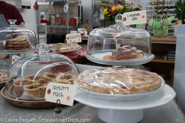 Baked goods on display at the Perth Pie Company in Perth, Ontario.