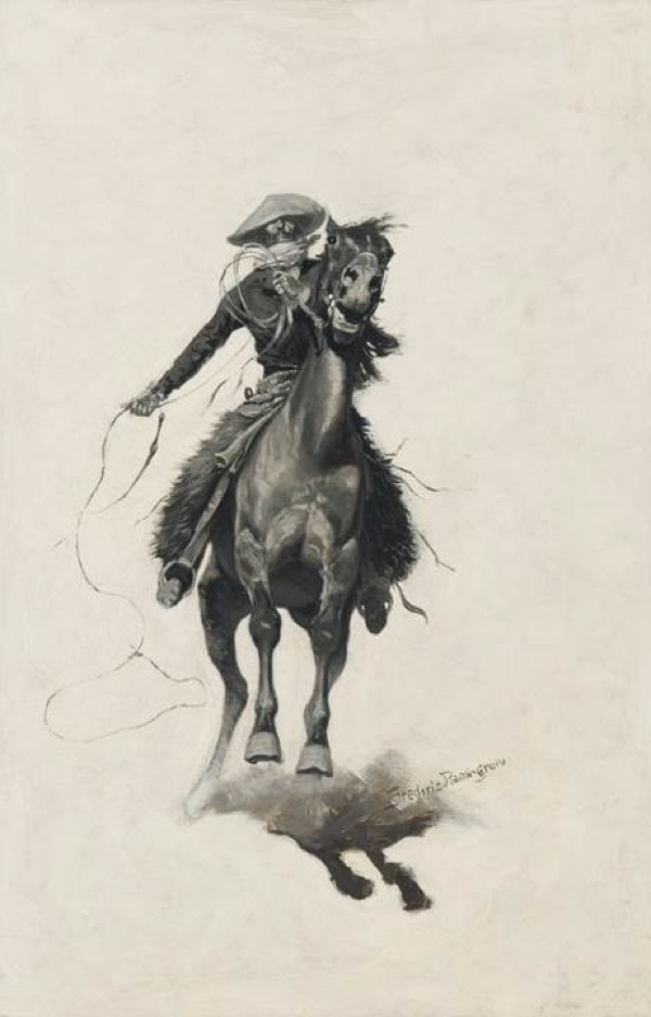 No More He Rides (AKA The Cow Puncher), Frederic Remington, 1901, Oil on canvas, 28 7/8 x 19 inches, Sid Richardson Museum, Fort Worth, TX, on loan to the Frederic Remington Art Museum, Ogdensburg, NY.