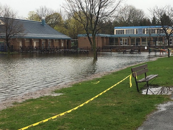 Flooding at Lakeside Gardens in Ottawa in spring 2017. Creative Commons photo by Ross Dunn.