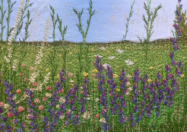 Judi Miller's delicate embroidery landscapes can be viewed at the Herb Garden's Comfrey Cottage. Photo courtesy of Judi Miller.