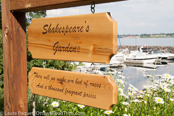 shakespeare's Gardens in Prescott, Ontario, overlook the St. Lawrence River.