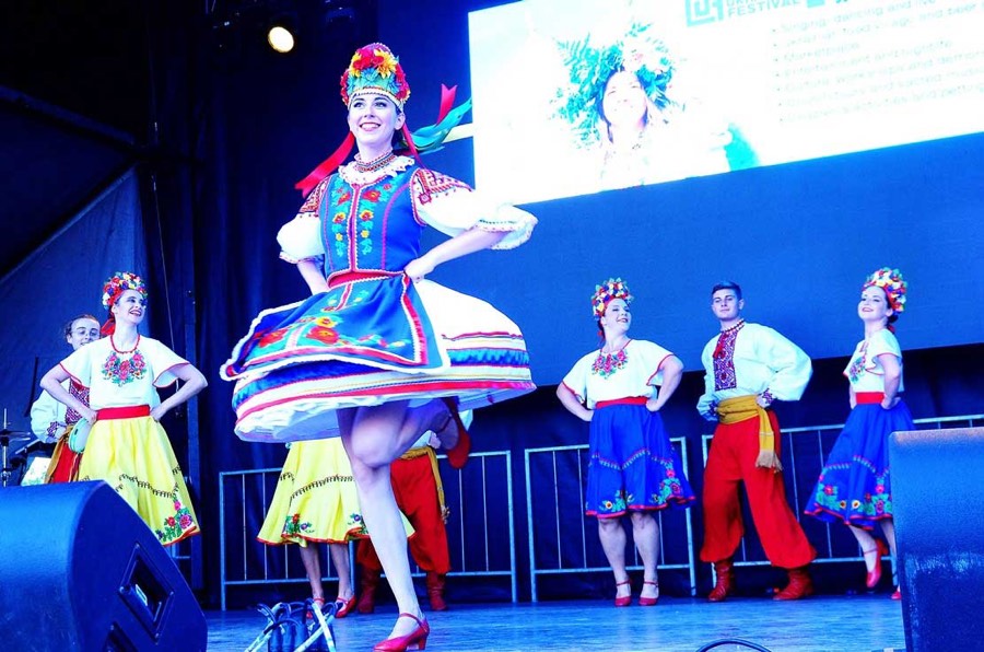 ukrainian dancers on a stage