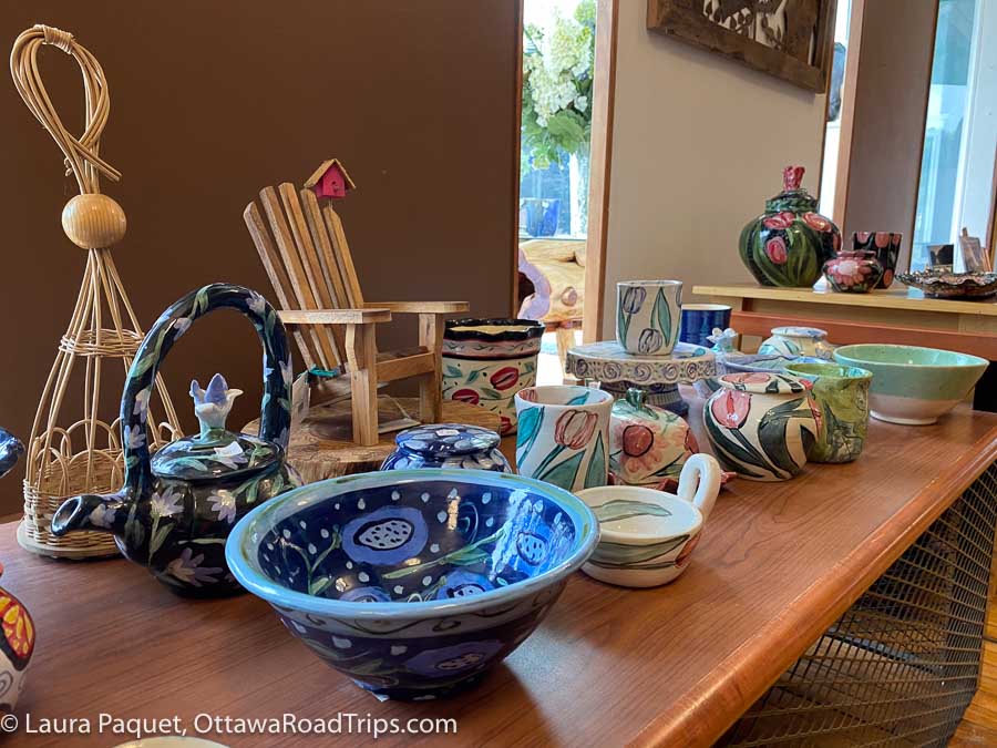 pottery on display at the tauny center in canton, which showcases arts from st. lawrence county and other areas of northern new york state.